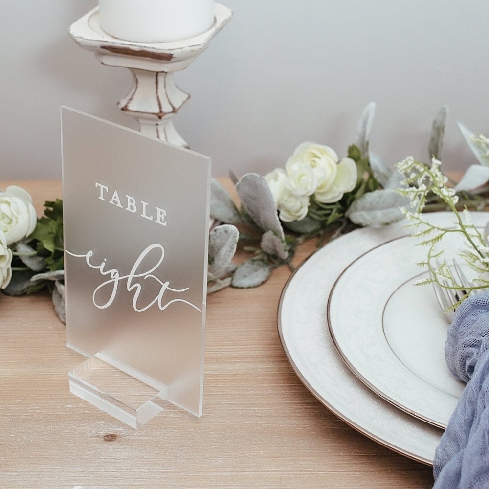 Acrylic Wedding Table Numbers 1-12